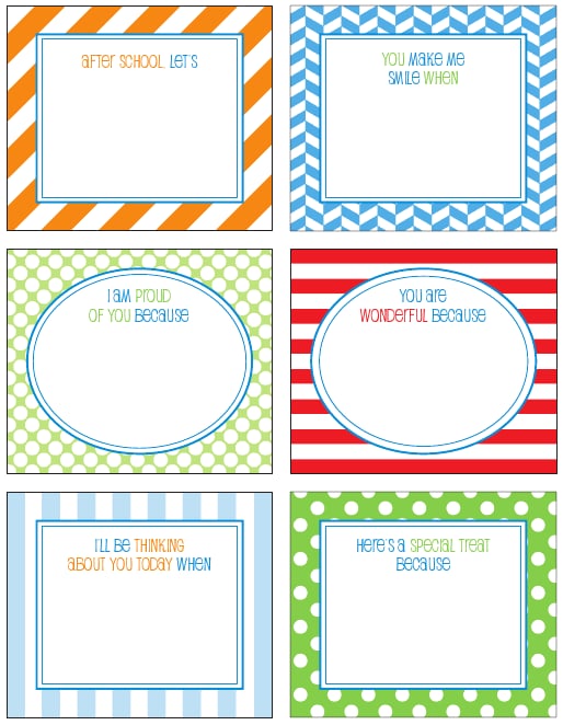Free Printable School Lunch Box Notes Lunch Box Notes For Kids