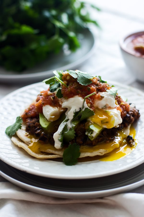 Mexican Breakfast Tostadas With Chorizo Refried Beans | The Best ...