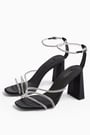 Topshop Sky Black Diamante Block Shoes