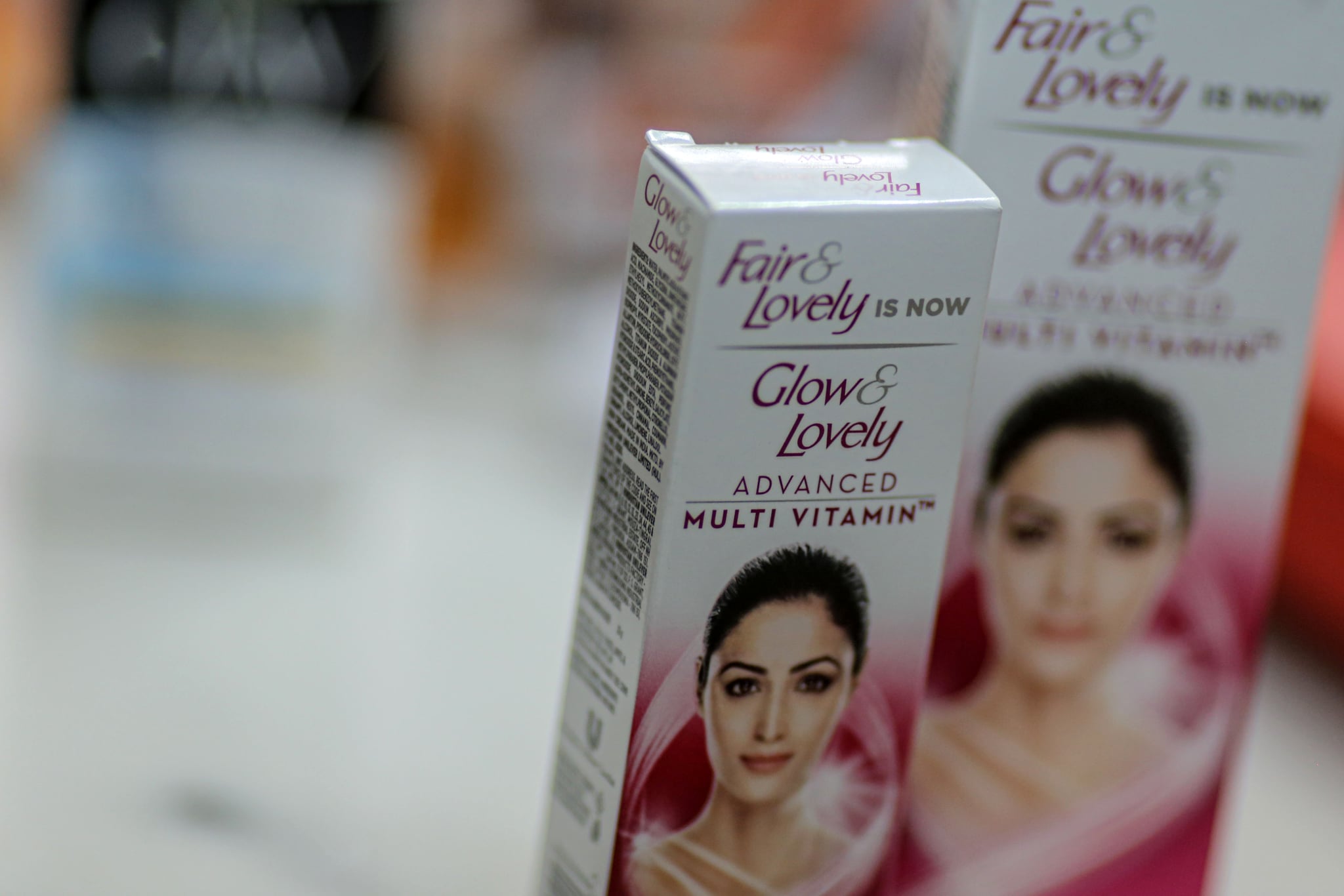 Unilever Fair & Lovely Is Now Glow & Lovely Advanced Multi Vitamin face cream arranged at a general store in Mumbai, India, on Friday, Sept. 3, 2021. From Thailand to India, pharmacies and department-store cosmetics counters peddle all sorts of body moisturizers, face creams, and serums that promise to whiten users skin, playing off a traditional belief that a light complexion denotes status and wealth because people with fairer skin can afford to stay inside instead of toiling for hours under the sun. Photographer: Dhiraj Singh/Bloomberg via Getty Images