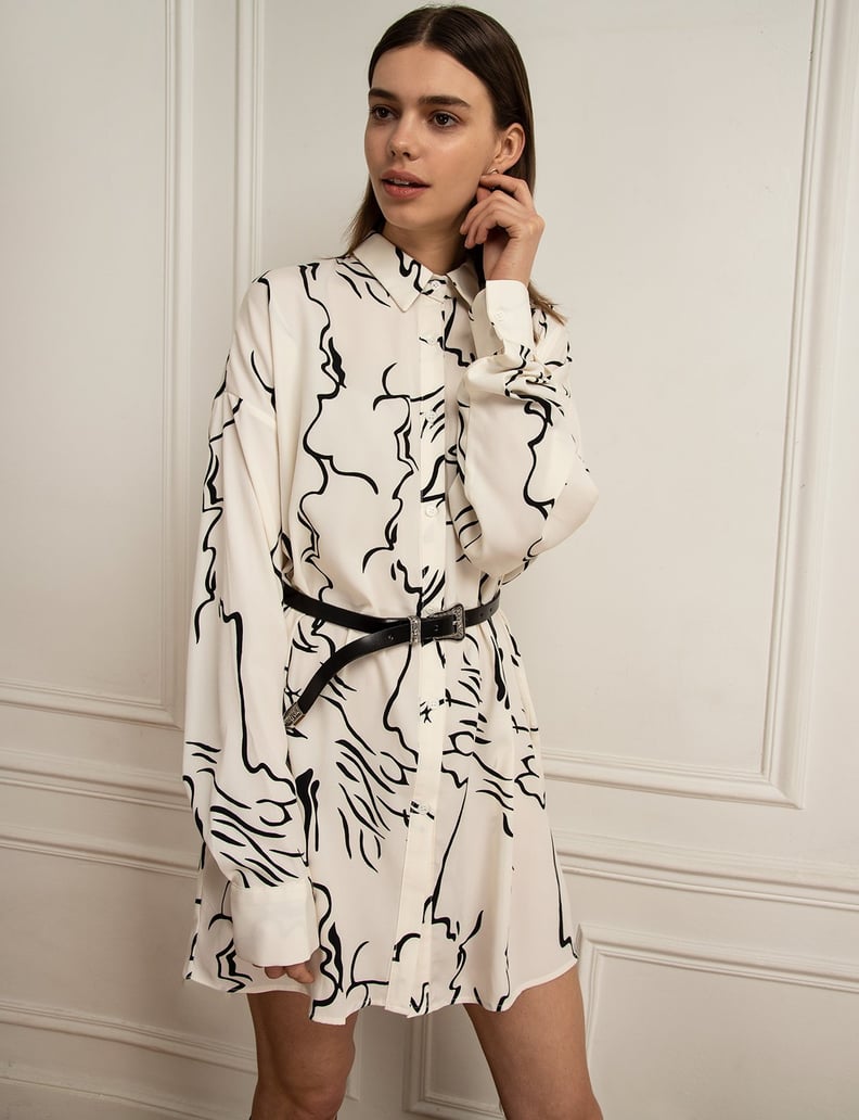 Pixie Market Graphic Print Shirt Dress