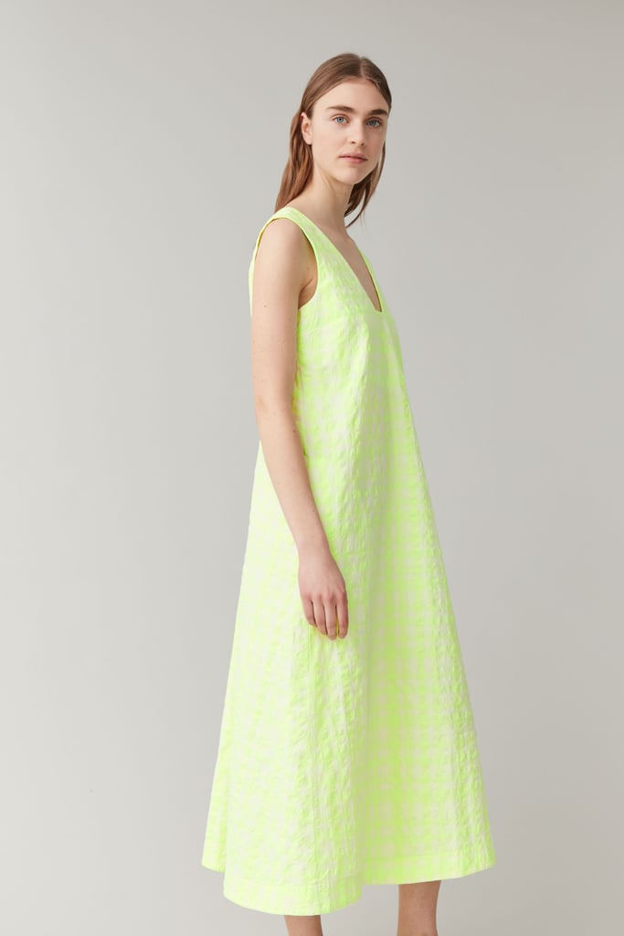 COS Lyocell Linen Long Seersucker Checked Dress | The Best Summer ...