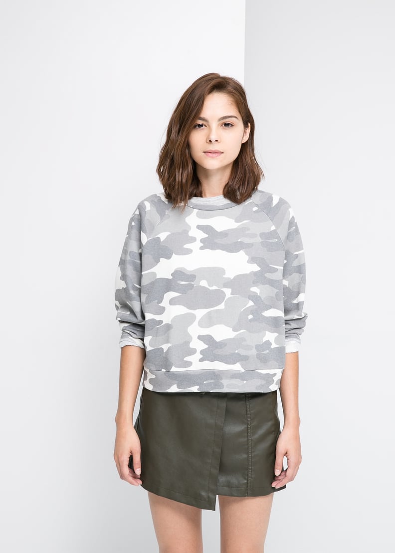 Mango Camo Print Sweatshirt