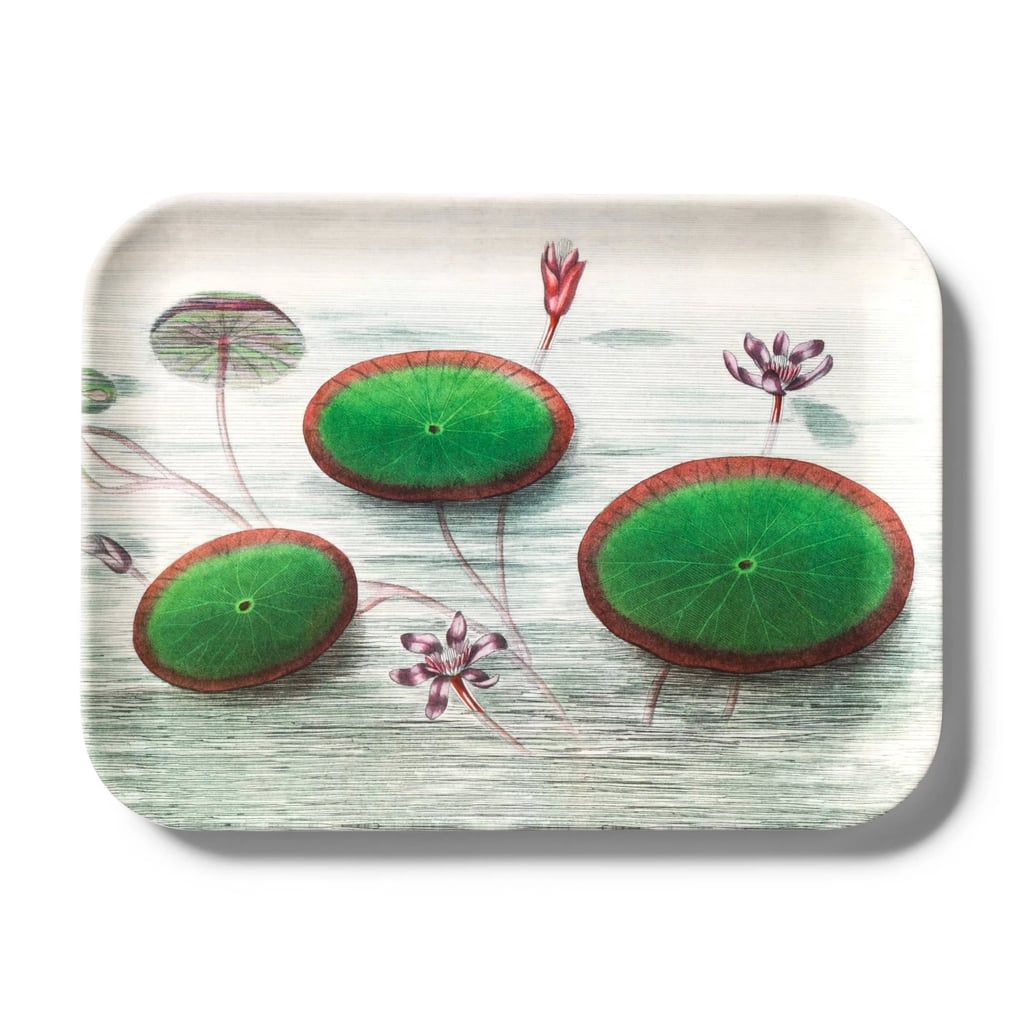 John Derian Lily Pad Print Melamine Rectangular Serving Tray