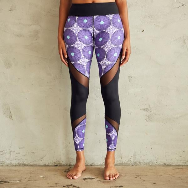 Purple Ankara ZigZag Leggings
