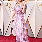 Salma Hayek Purple Gucci Dress at Oscars 2018 | POPSUGAR ...