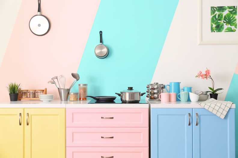 Hang Your Kitchen Gadgets On Walls Painted in Trendy Colors