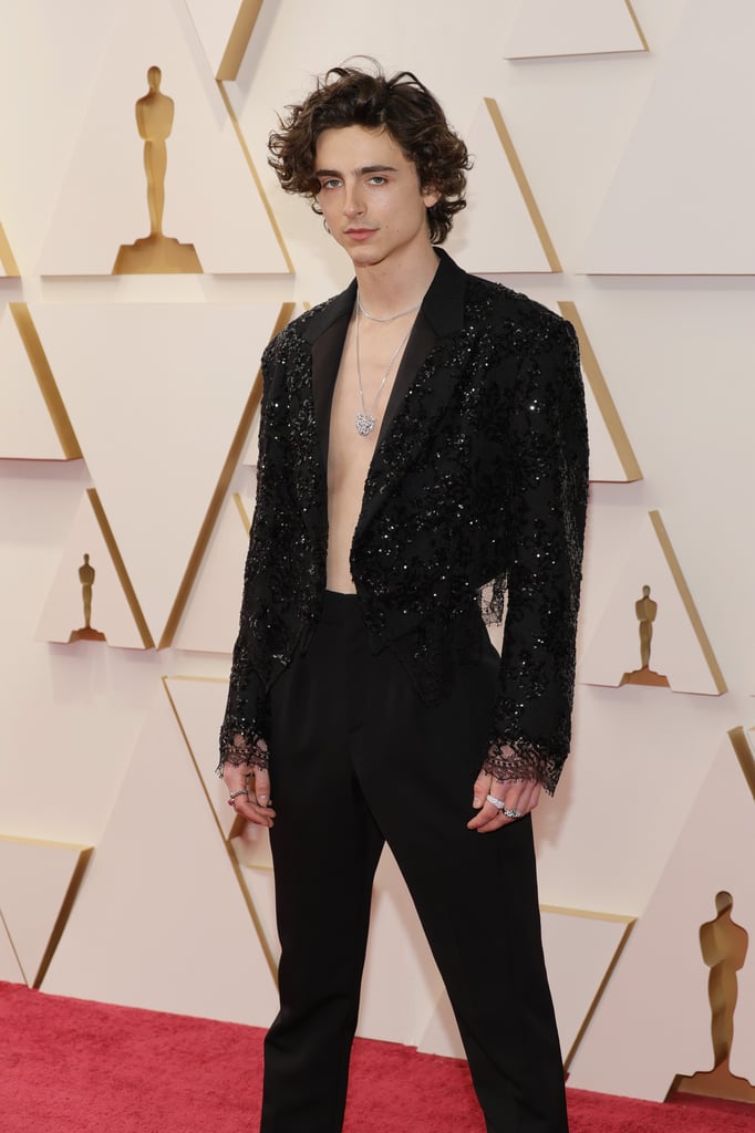 Timothée Chalamet Shirtless in Louis Vuitton at the Oscars