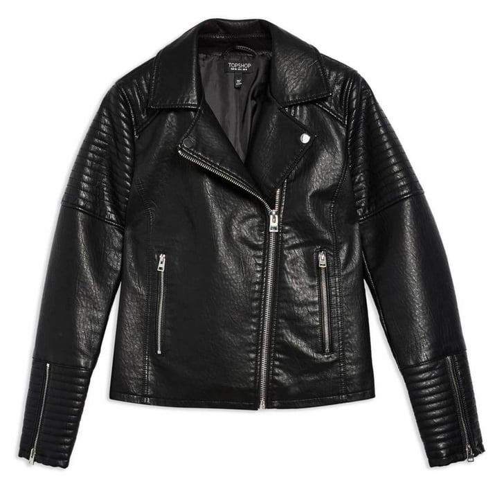 Topshop Rosa Biker Jacket | Flattering Leather Jacket | POPSUGAR ...