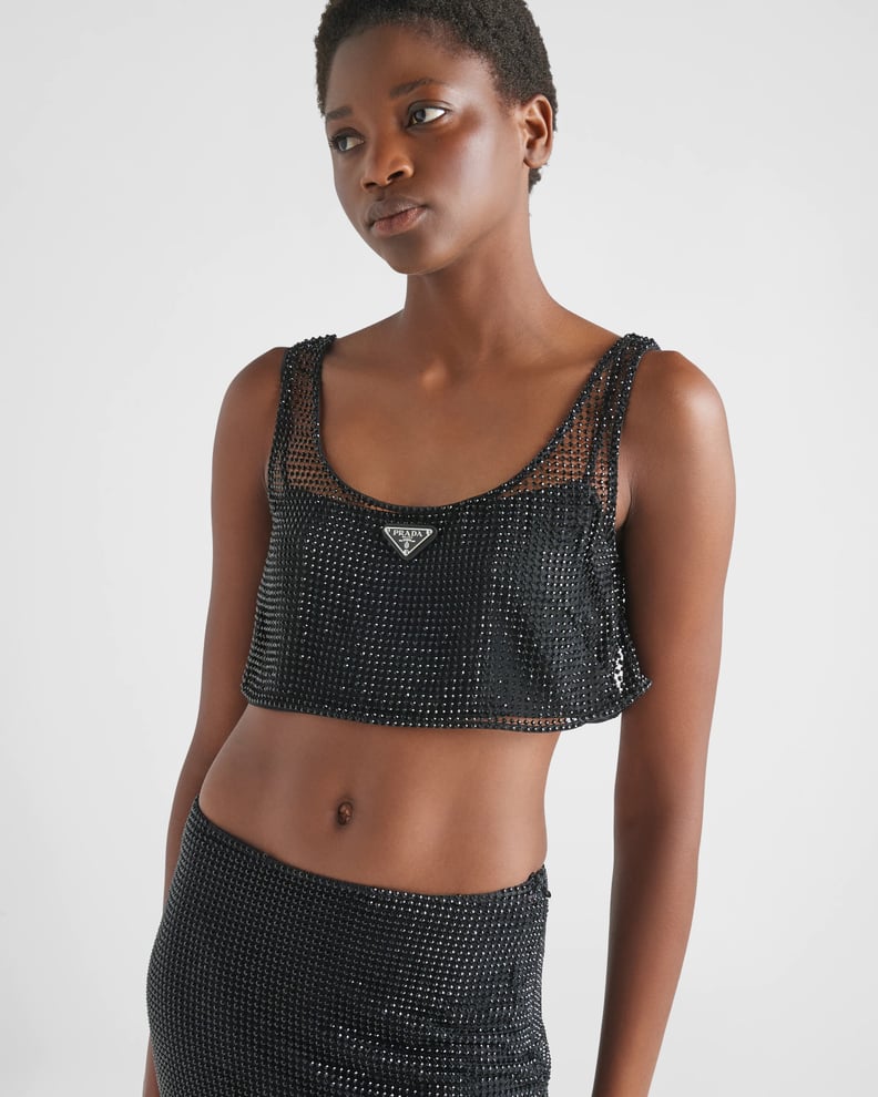 Prada Rhinestone Mesh Top