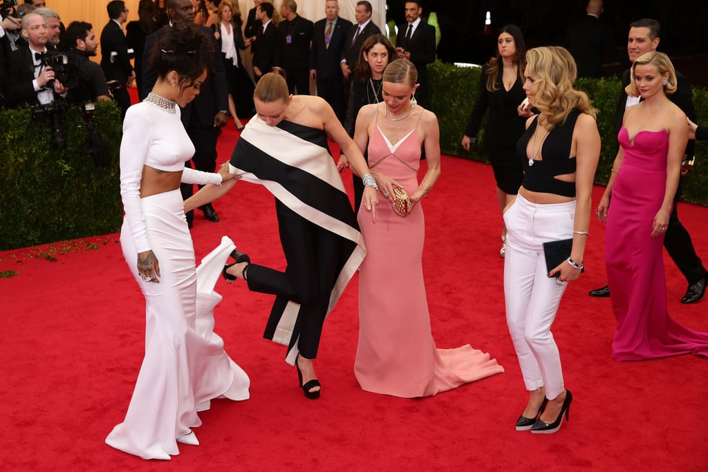 Stella McCartney got all tangled up in Rihanna's hemline in 2014.