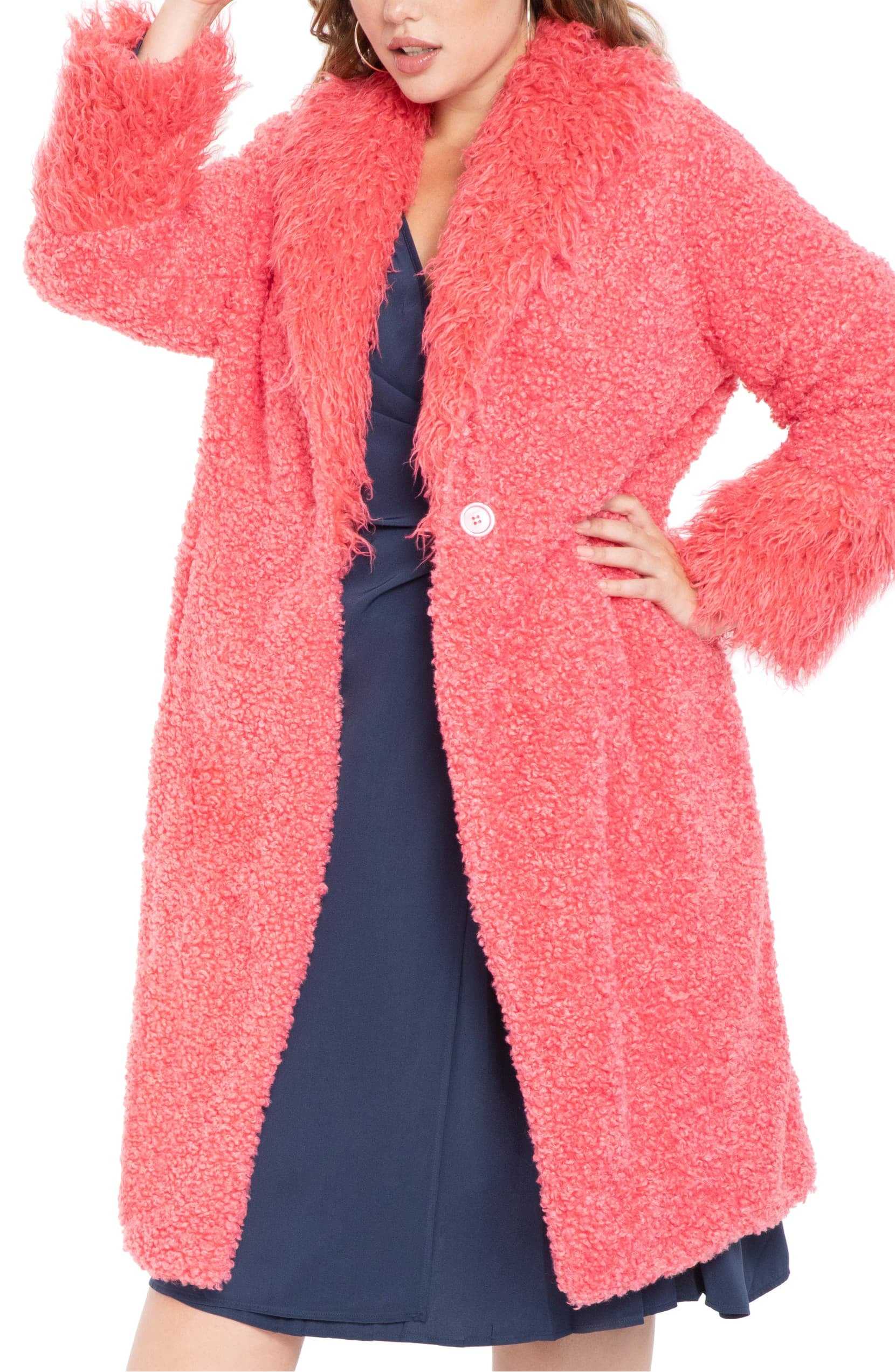 Coral shop fur coat