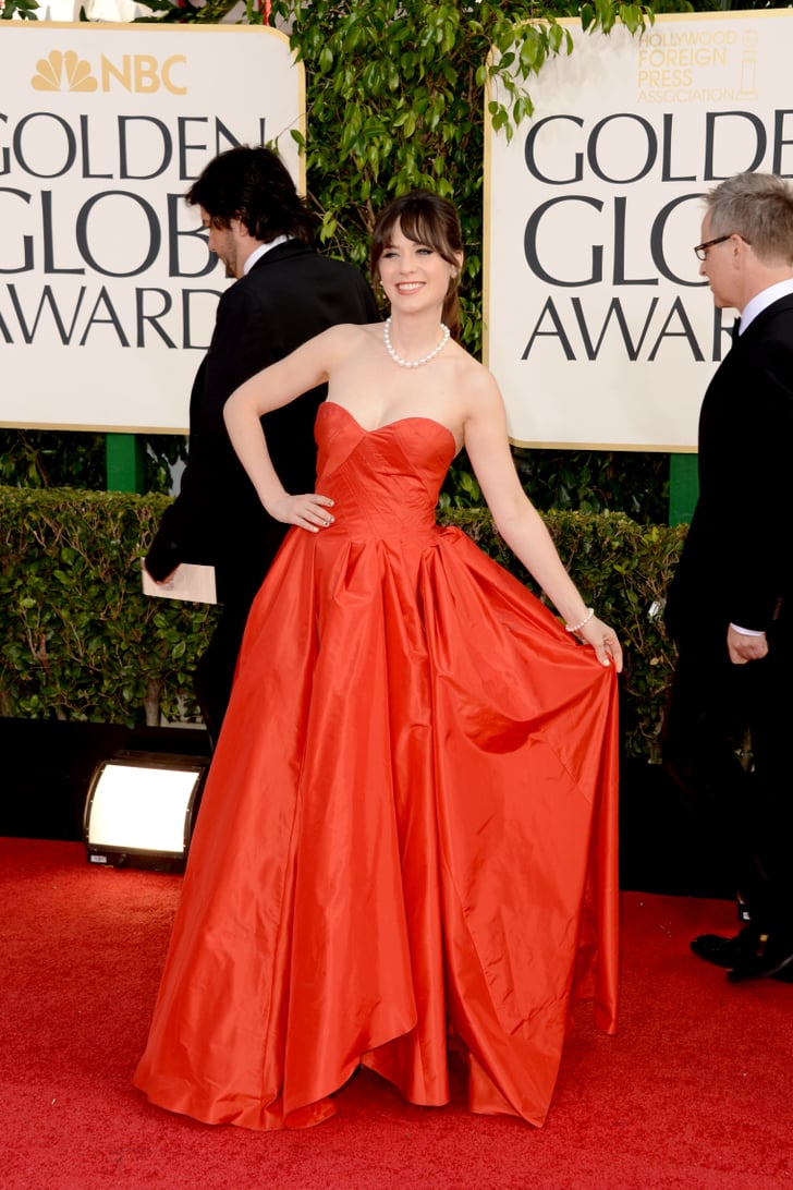 New Girl Zooey Deschanel stunned in her bright red Oscar ...