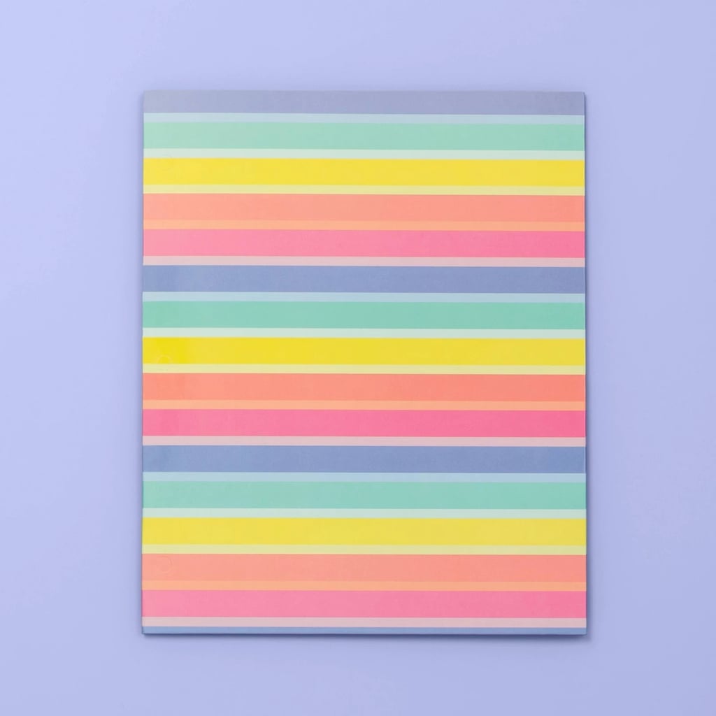 Rainbow Striped 2 Pocket Paper Folder