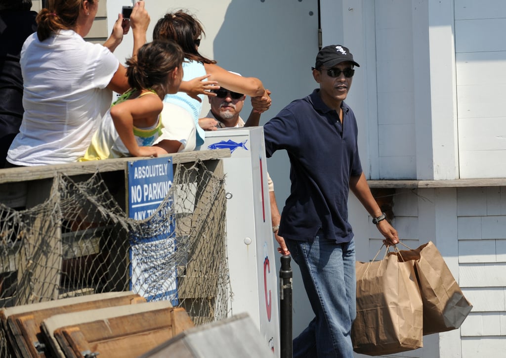Picking up some takeout while on vacation in Martha's Vineyard in 2009.