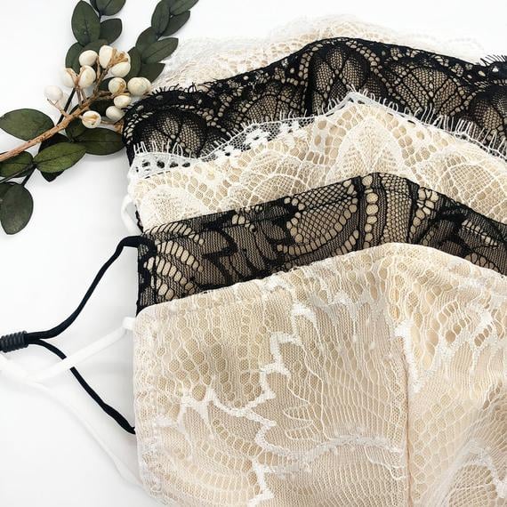 White & Black Lace Masks