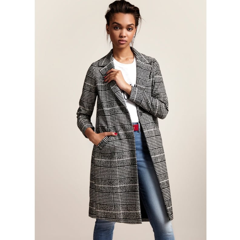 River Island Women's Black Check Coat