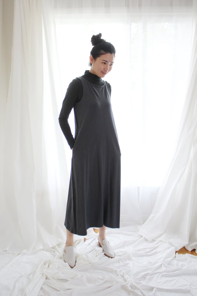 Mien Studios Fortuna Column Dress in Zinc Grey