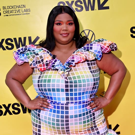 Lizzo Wears Blue 1-Shoulder Latex Dress on James Corden