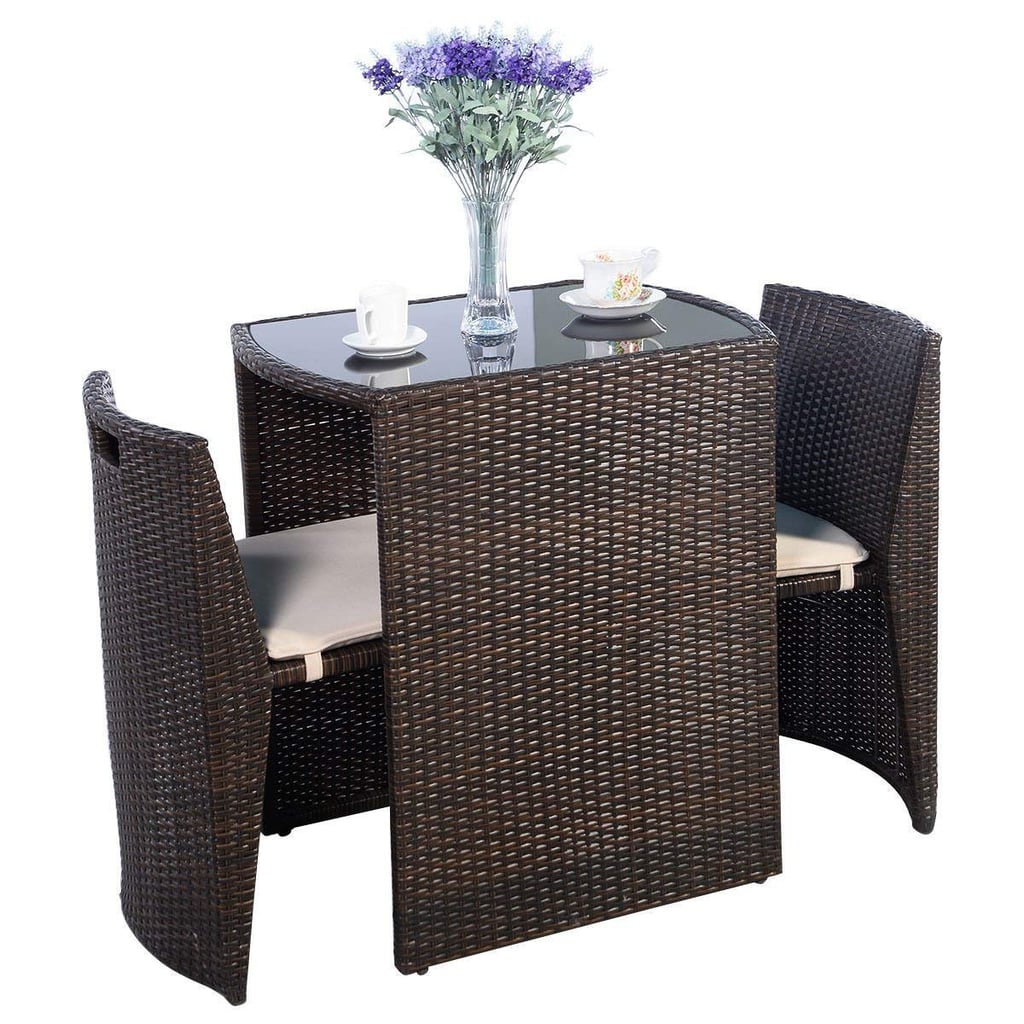 For Small Patios: Giantex Cushioned Outdoor Wicker Patio Set