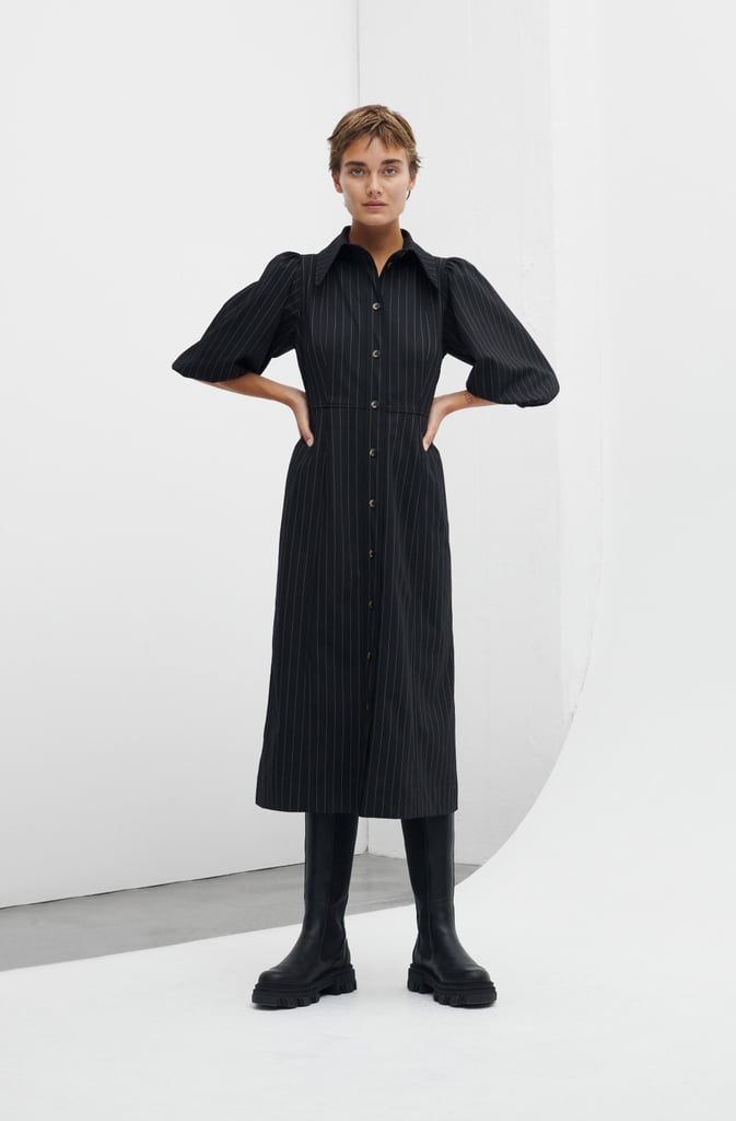 Ganni x 11 Honoré Love Drop Stretch Stripe Shirt Dress