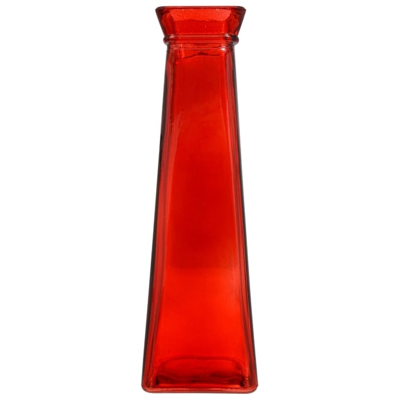 Red Tapered Column Glass Vases