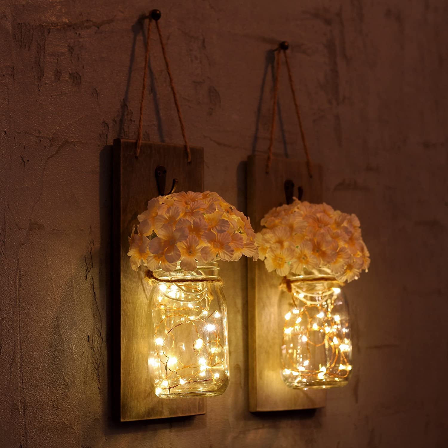Rustic wall sconces shop with mason jars