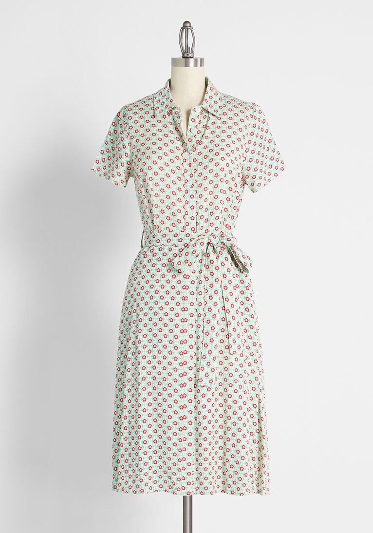 Partial to Pleasantries Midi Shirt Dress