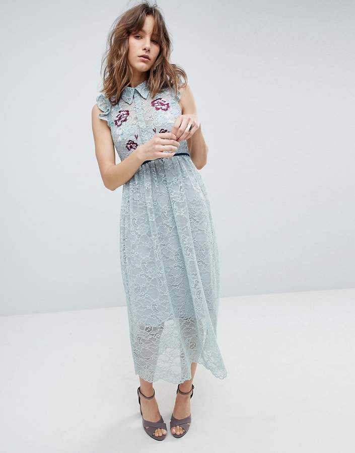 Hope & Ivy All Over Lace Midi Dress