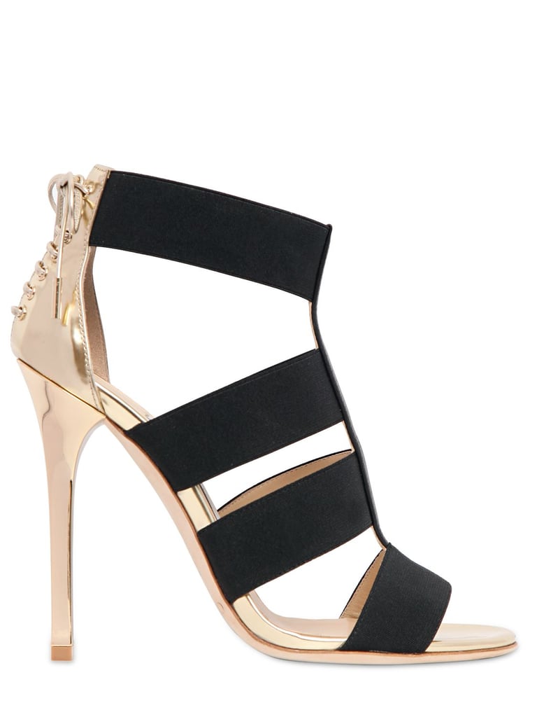 Jimmy Choo 115mm Dulsa Elastic & Mirror Sandals ($940)