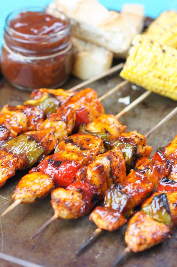 Honey-Chipotle Barbecue Chicken Skewers
