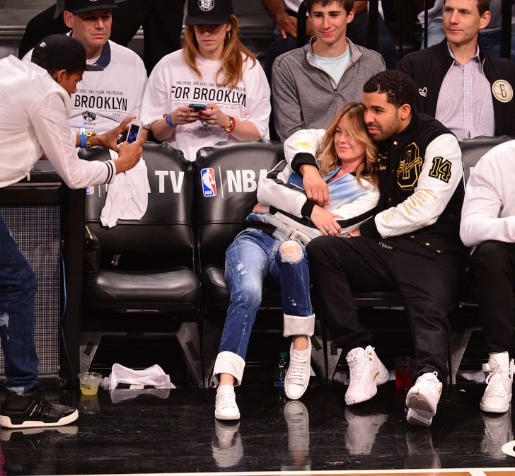 Drake and Ellen Pompeo at a Brooklyn Nets Game | POPSUGAR ...