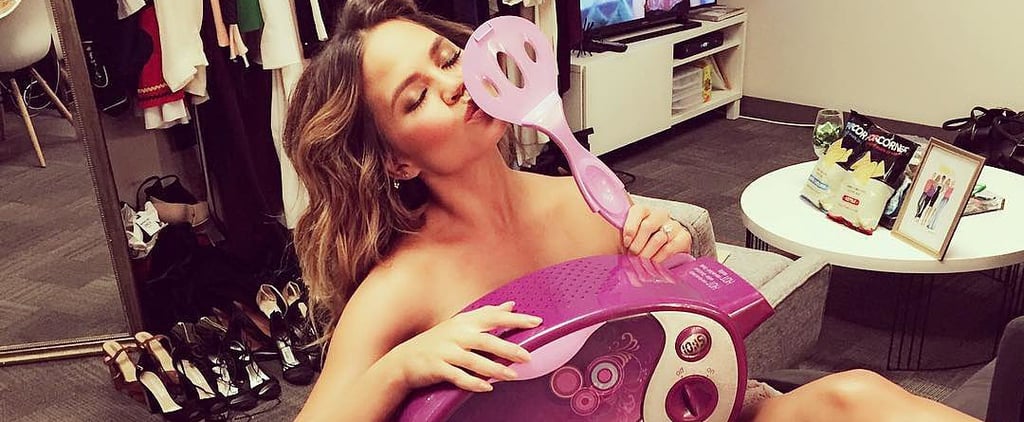 Chrissy Teigen Uses an Easy-Bake Oven