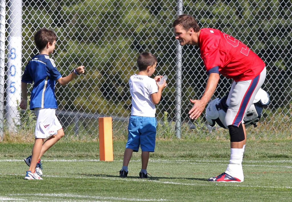 Tom Brady and Kids at Football Practice Aug. 2015 ...