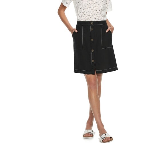 POPSUGAR Button-Up Mini Skirt