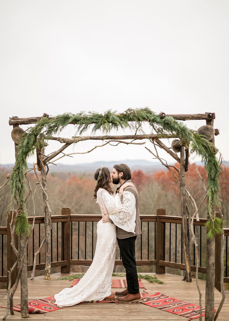 boho winter wedding guest