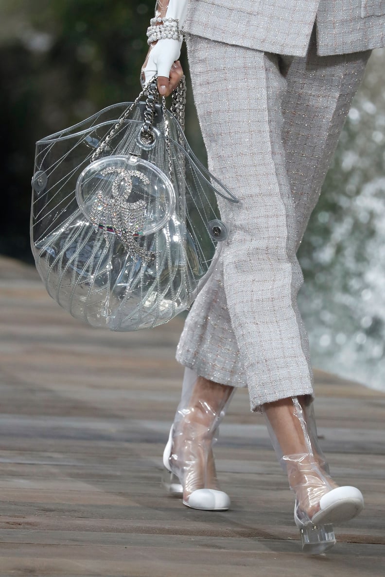 This Clear Tote Bag Featured a Sparkly Chanel Logo