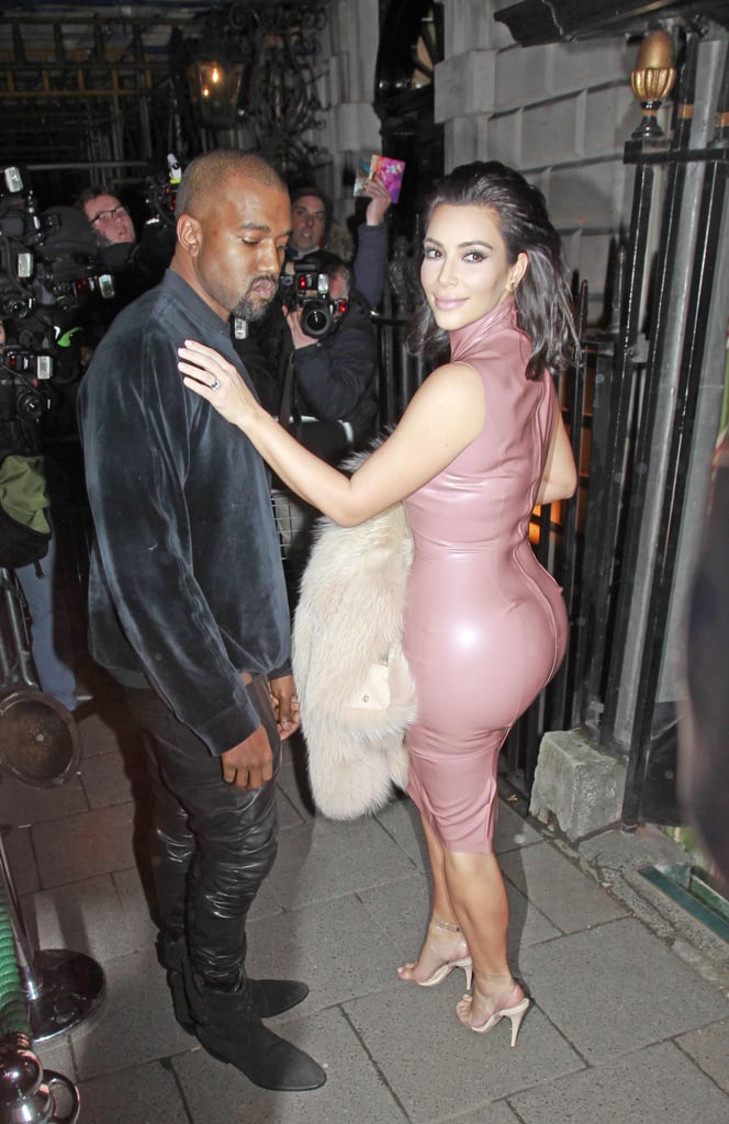On Thursday, Kim Kardashian lit up with smile while out in London with Kanye West.