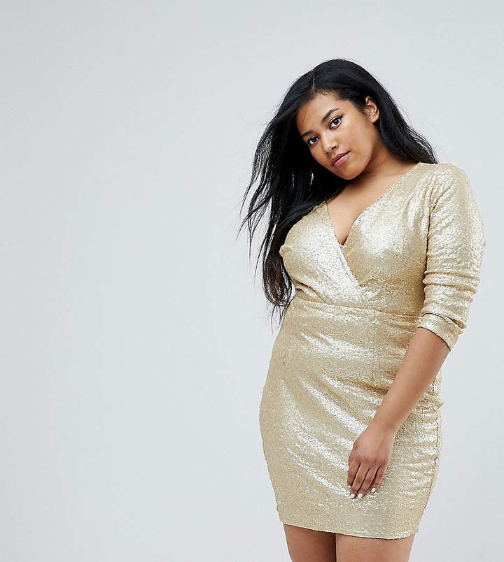 Club L Wrap Front All Over Sequin Dress Your Jaw Will Literally