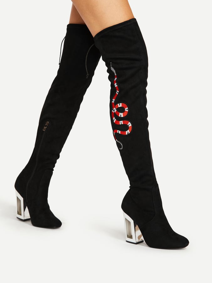 gucci black boots snake