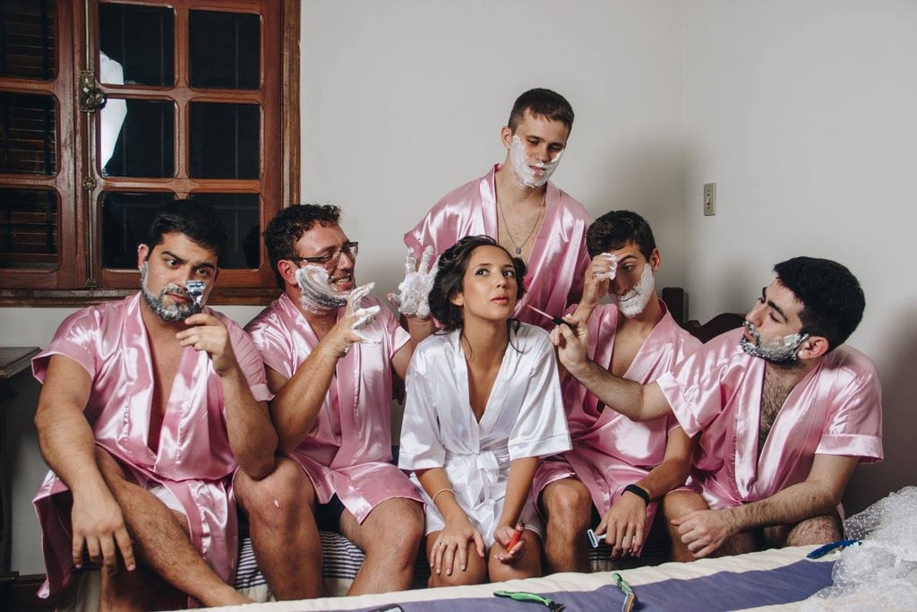 Bride Does Wedding Photo Shoot With Guy Friends