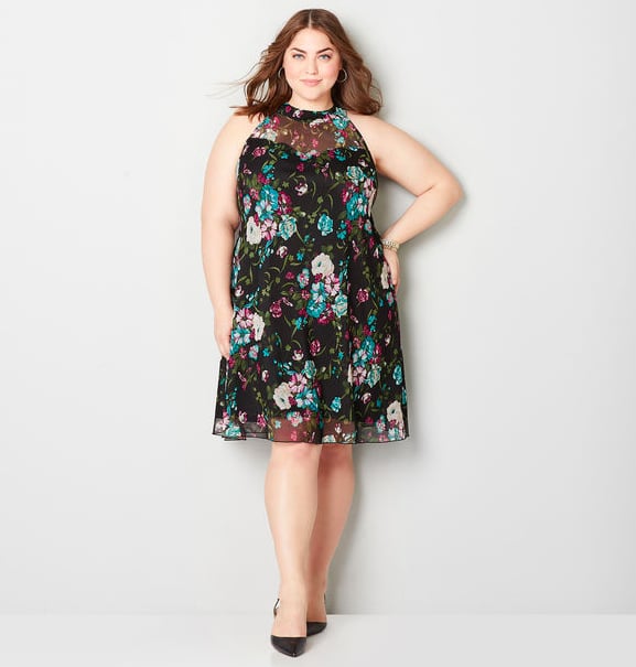 Avenue Floral Mesh A Line Dress