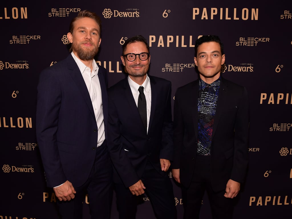 Charlie Hunnam and Rami Malek at Papillon Premiere Aug. 2018