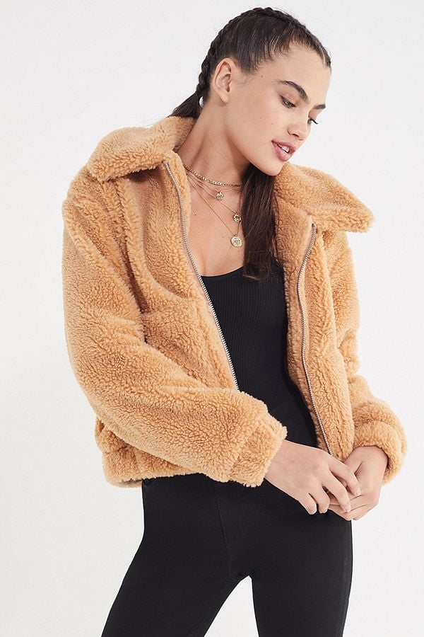 UO Cropped Teddy Jacket