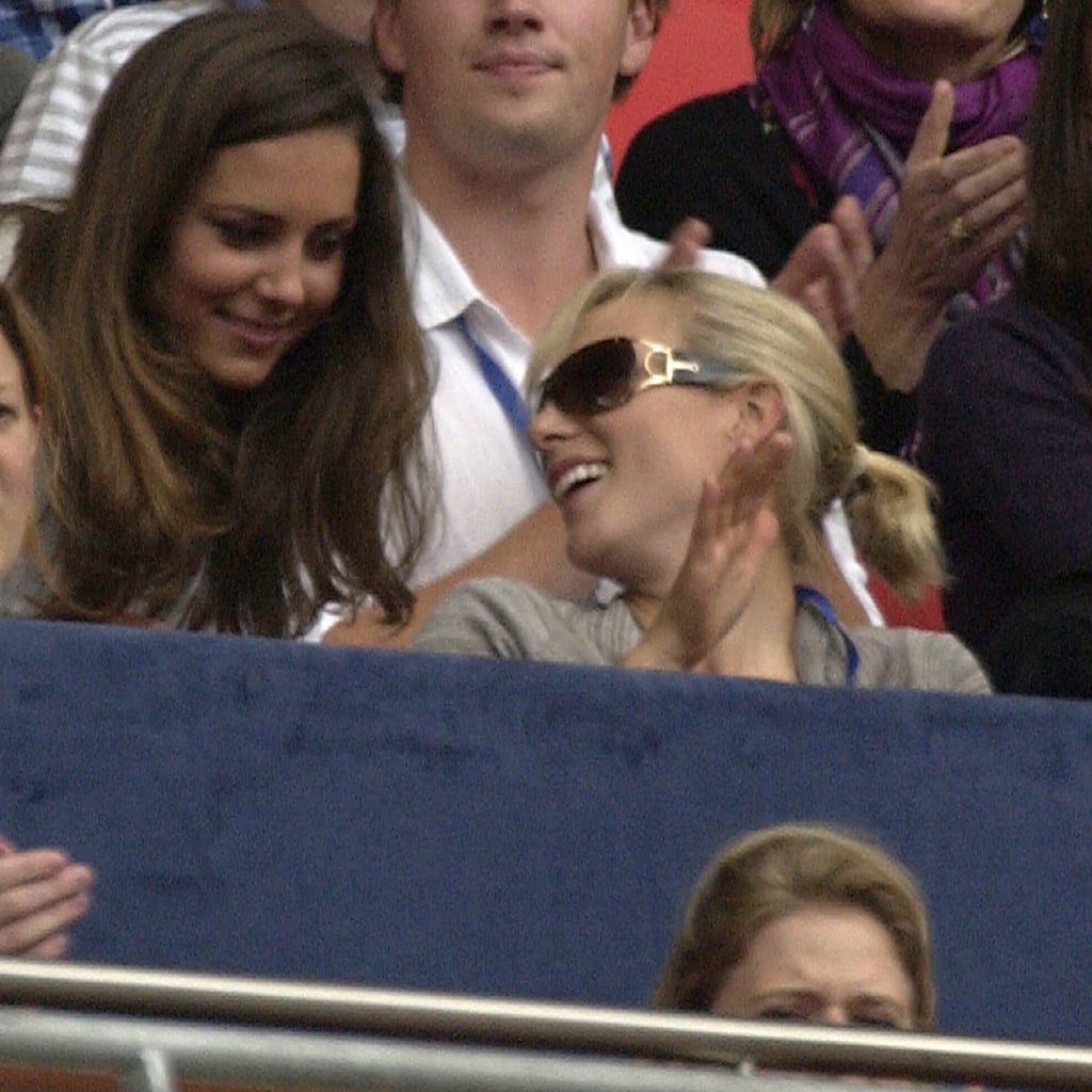 Now cousins-in-law, Kate Middleton and Zara chatted during the Concert For Diana in 2007.