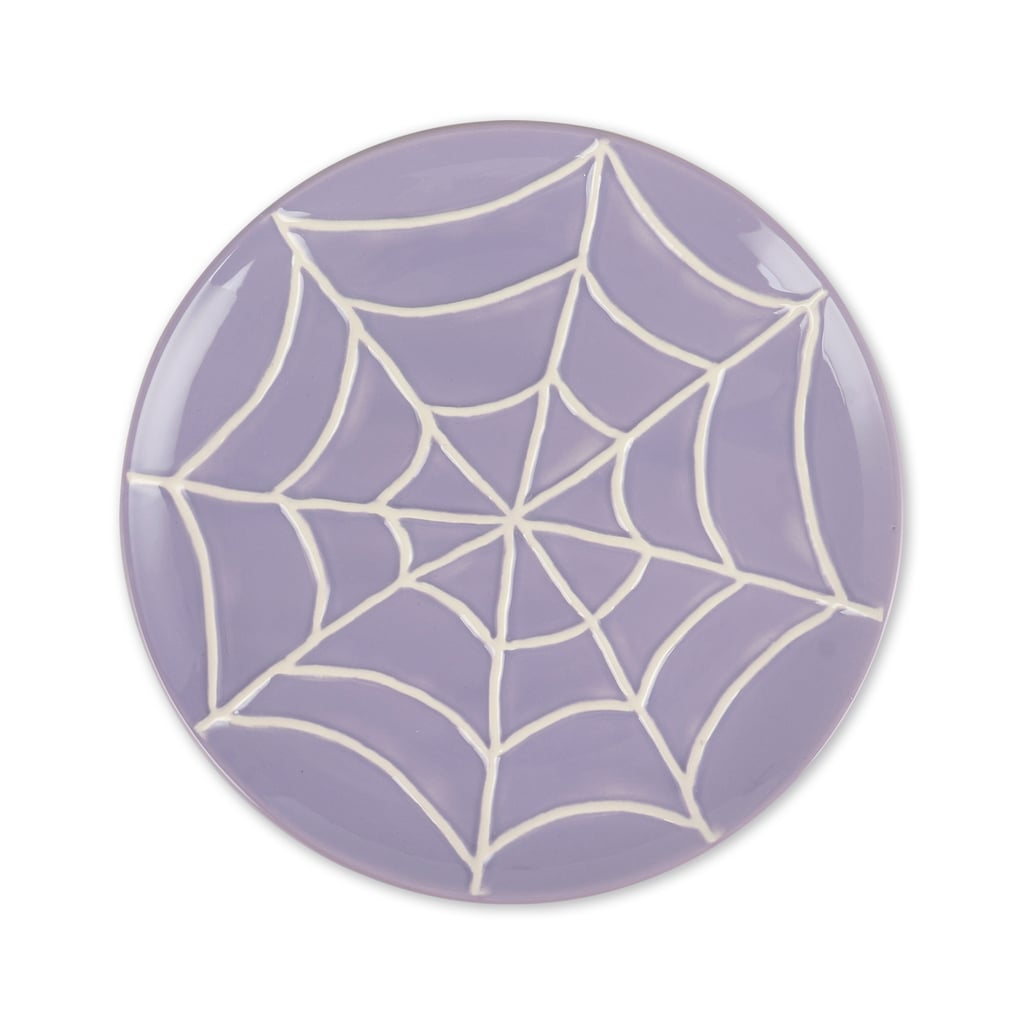 Michaels Halloween Decor: 8.5" Purple Ceramic Cobweb Plate by Celebrate It