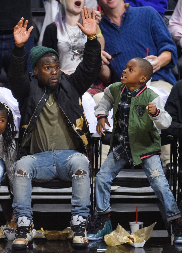 Kevin Hart and His Kids at an LA Clippers Game Nov. 2015