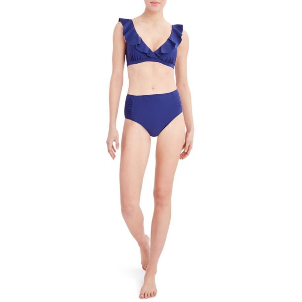 BCBG Paris Womens Ruffle Bikini Top