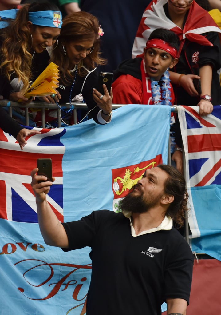 Jason Momoa At Rugby Match In Canada March 2019 Popsugar Celebrity