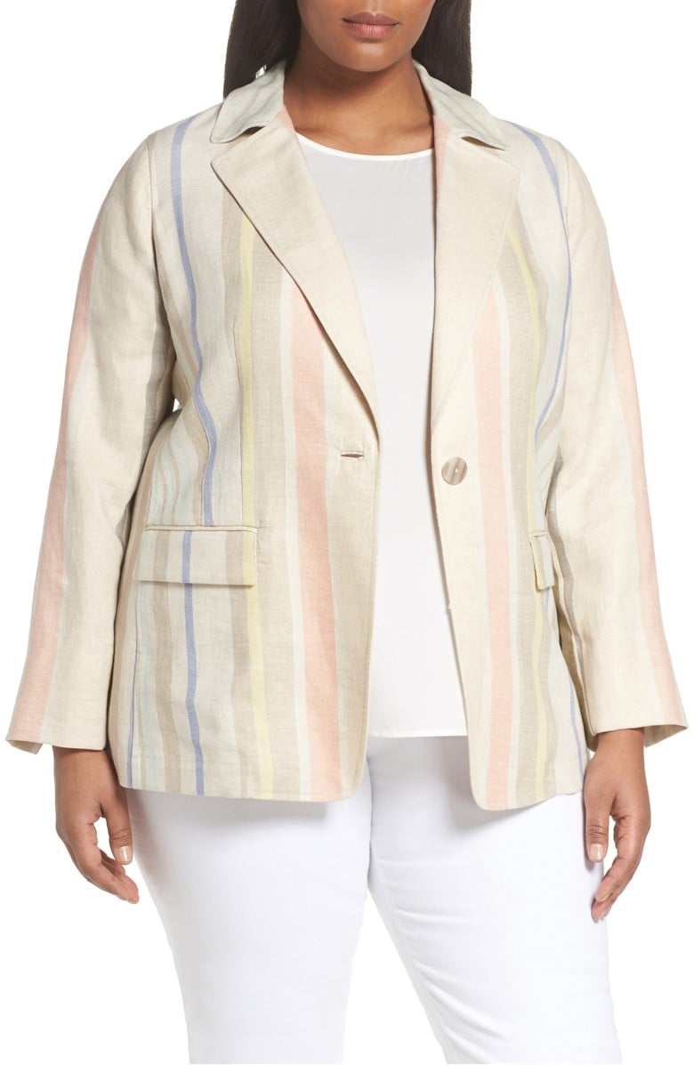 Lafayette 148 New York Marie Stripe Linen Jacket